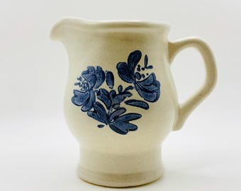 Vintage Pfaltzgraff Cottagecore Stoneware in Blue Yorktowne  Pattern Creamer