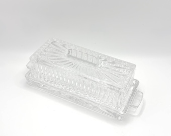 Vintage 24% Lead Crystal Princess House "Royal Highlights"  Covered Butter Dish