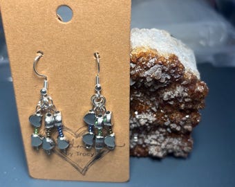 Handmade cluster seed bead earrings