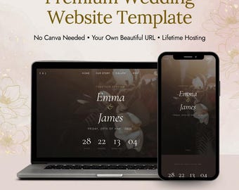Premium Editable Wedding Website Template | Lifetime Hosting | No Canva Needed