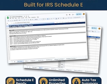 US Landlord Simple Spreadsheet | Schedule E Tax Template (Google Sheets & Excel)