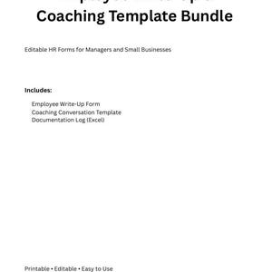 Employee Write-Up & Coaching Template Bundle