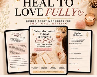 Heart and Healing Tarot Spread Printable – Guided Workbook for Love and Emotional Patterns