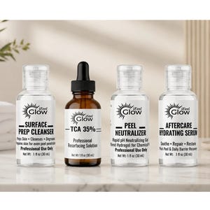 TCA Peel 35% System | Professional Chemical Peel Kit | Advanced Skin Resurfacing System | Prep, Neutralizer, & Aftercare serum Included