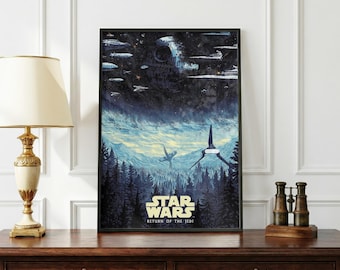 ヴィンテージ スター・ウォーズ ポスター | レトロ SF ウォールアート | クラシック スペース ムービー プリント | 銀河アドベンチャー装飾 | ミニマリスト ムービー ポスター | ファンへのギフト
