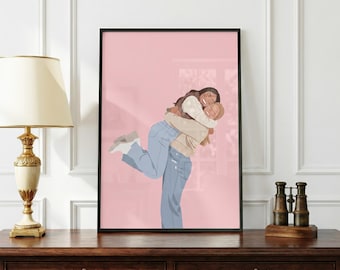 Custom Best Friends Portrait Print | Personalized Best Friend Poster | Custom Friendship Wall Art | Printed Poster or Digital Download