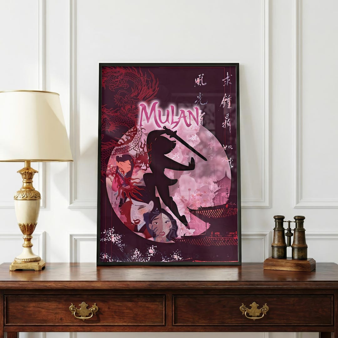 Mulan Poster | Disney Princess Wall Art | Warrior Princess Print ...