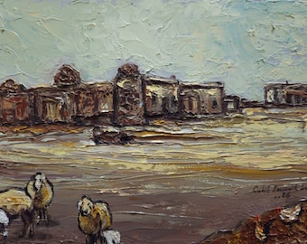 Köyden (Anadolu) | Original Sanat Eseri | 18x26| Duralit Üzerine yağlı boya