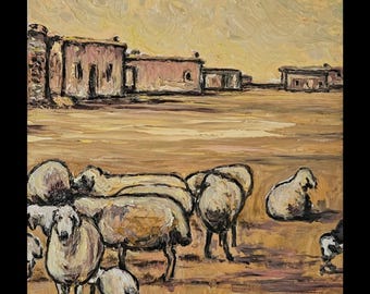 Köyden (Anadolu) | Original Sanat Eseri | 28x39| Duralit Üzerine yağlı boya
