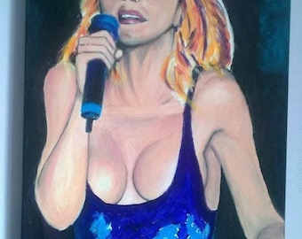 Şarkı söyleyen kadın | Original Sanat Eseri | 30x45 | Tuval Üzerine Akrilik