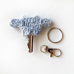 Key Sweater- 1 Inch Across Chest- Baby Blue- Handmade Tiny Sweater- Unique Gift- Sweater for Key- Key Cover