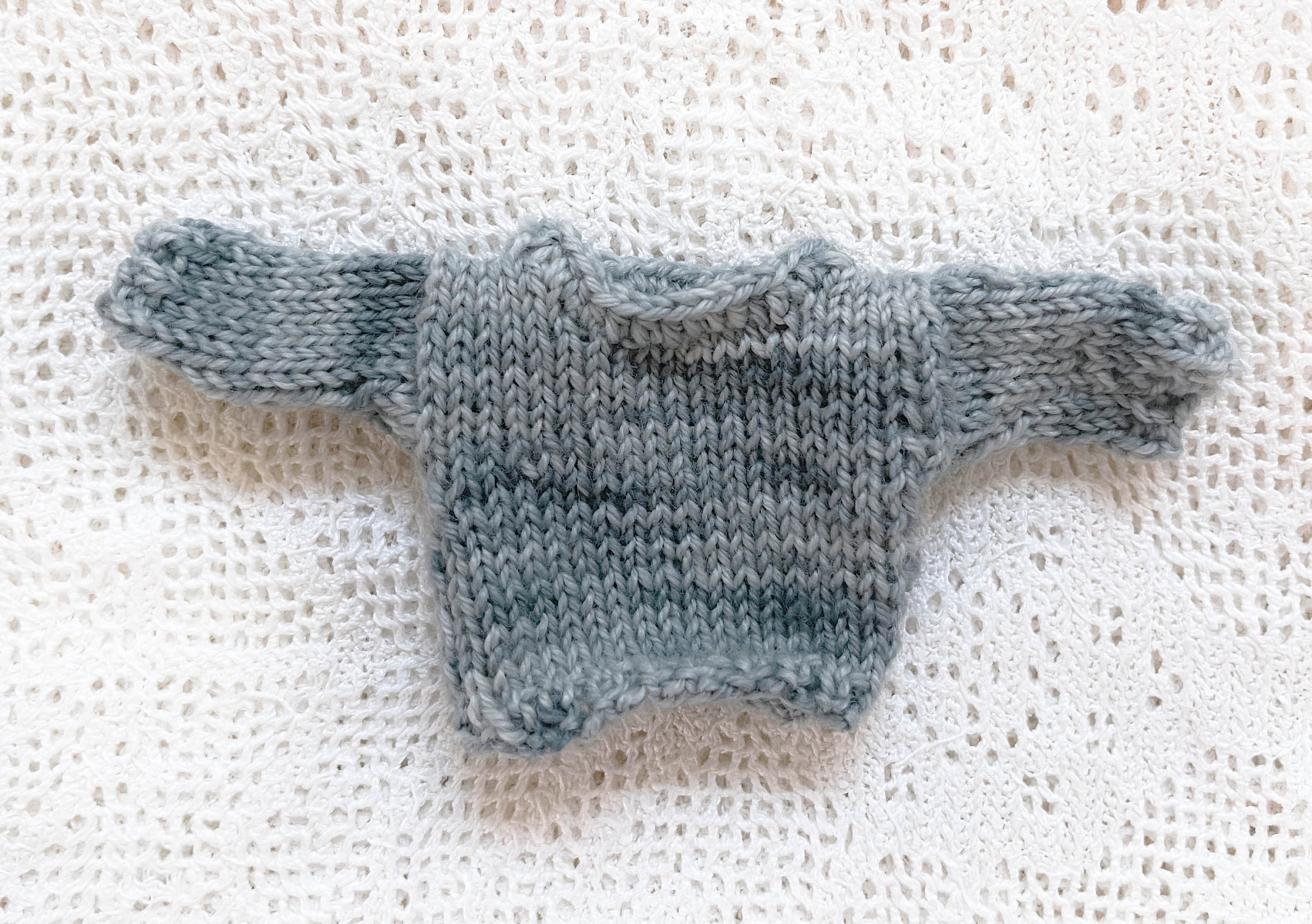 Miniature Sweater- Doll /Bear- 2.50 inch Chest- Teal Ombre- 1:6 Scale