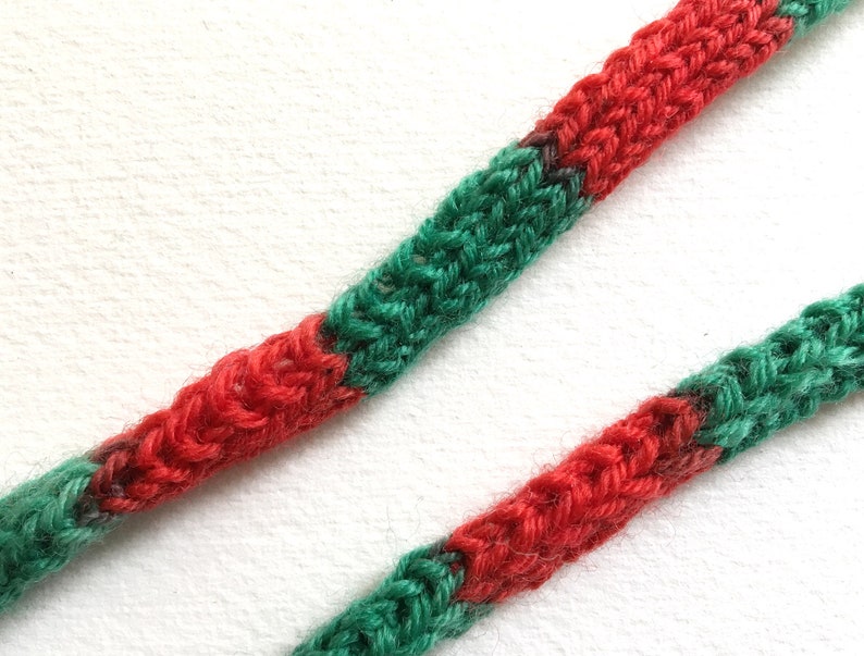 Miniature Hand Knit Doll Scarf - Red and Green Stripes- 17 Inches - Etsy