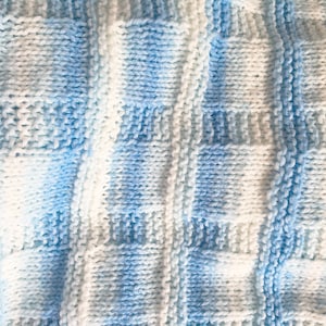 Blue White Blanket- Made To Order- Handmade Blanket- Shades of Blue and White