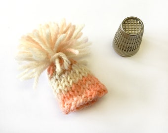 Orange Miniature Hat- 1 Inch Across- Doll Cap, Pet Hat- Orange Cream Hat- Tiny Hat