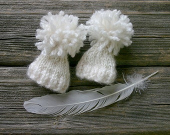 2 cappelli in miniatura bianco crema - cappelli per bambole, cappelli per orsacchiotti - lavorati a mano