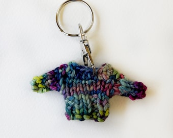 Key Sweater- 1 Inch Across Chest- Purple Blue Green- Cute Tiny Sweater- Tiny Jumper- Unique Gift- Key Cover- Personalized