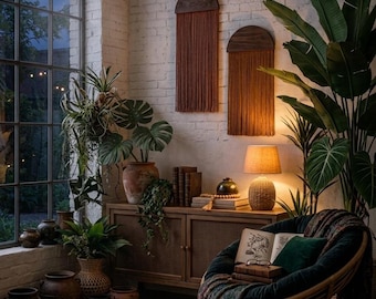 Tapiz de macramé para pared