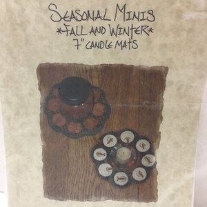 Seasonal Minis Fall and Winter Wool Candle Mats  Sewing Wool Applique Pattern UC FF Uncut