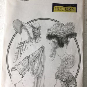Butterick 3805 Historical Hats Victorian Renaissance Flapper Bonnet Sewing Pattern Costume Millinery Cosplay