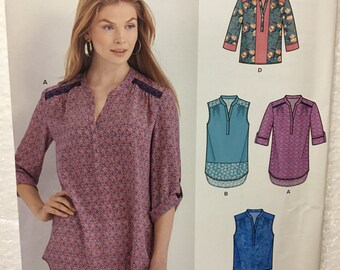 Newlook by Simplicity Misses Womens Top Blouse Sewing Pattern 6374 Size 10 12 14 16 18 20 22 Plus Uncut UC FF