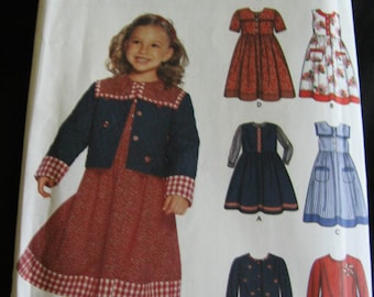 Simplicity Girls Jumper Jacket and Dress Sewing Pattern 9846 Size  3 4 5 6 7 8 UC FF Toddlers