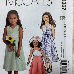 McCall&#39;s Fashion for Children Girls summer dresses #5307 Sewing Pattern UC FF size 3 4 5 6