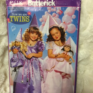 Butterick Fashion Children Girls Doll Costume Sewing Pattern B418 UC Uncut FF Size 2-3-4-5-6