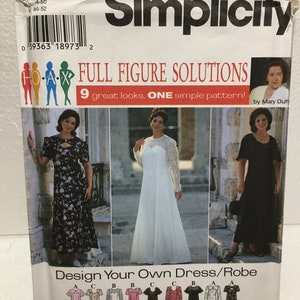 Simplicity Misses Womens Formal Evening Wedding Gown Dress Pattern 7163 Size 18w 20w 22w 24w Plus UC FF Uncut Full Figure Solutions