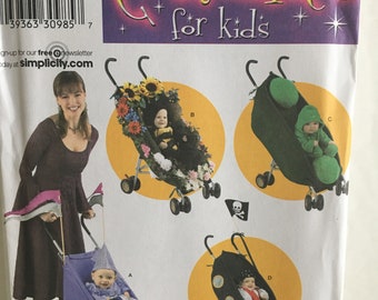 Simplicity Costumes for Kids Pattern 3612 Babies Infants Toddlers Stroller Decorations Bumbee Bee Princess Pirate Pea Size 1/2 1 2 3 4 UC FF