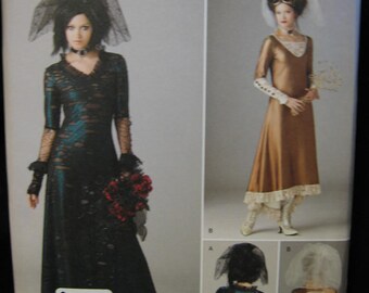 Simplicity Steampunk Victorian Bustle Skirt Corset Dress Costume Sewing Pattern 1772 UC Uncut FF Size 12 14 16 18 20 Plus