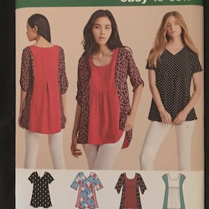 Simplicity Misses Womens Tunic Tops Sewing Pattern 8052 UC FF Uncut Size 4 6 8 10 12 14 16 18 20 22 24 26