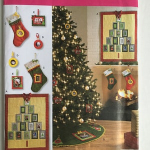 Simplicity Christmas Tree Skirt Stockings Wall Hanging Ornament Frame Sewing Pattern 2488 UC Uncut FF