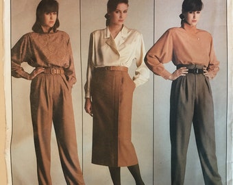Womens Misses Vogue American Designer Straight Skirt and Pants Sewing Pattern 1626 Calvin Klein Uncut FF Size 10