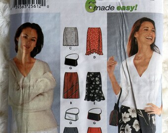 Simplicity Womens Skirts and Purse Sewing Pattern 7097 Size 8 10 12 14 UC FF Uncut