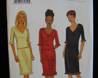 Butterick Misses Top and Skirt Sewing Pattern 6569 Uncut UC FF Size 6 8 10