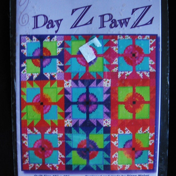 Day Z Paw Z Blocks Wall Quilt Sewing Pattern Diane Weber Sew Biz Uncut UC FF 48 x 48