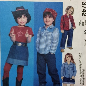 McCall&#39;s Fashion for Children Toddlers Shirts, top, pants and skirt #3742 Sewing Pattern UC FF size 4-5-6