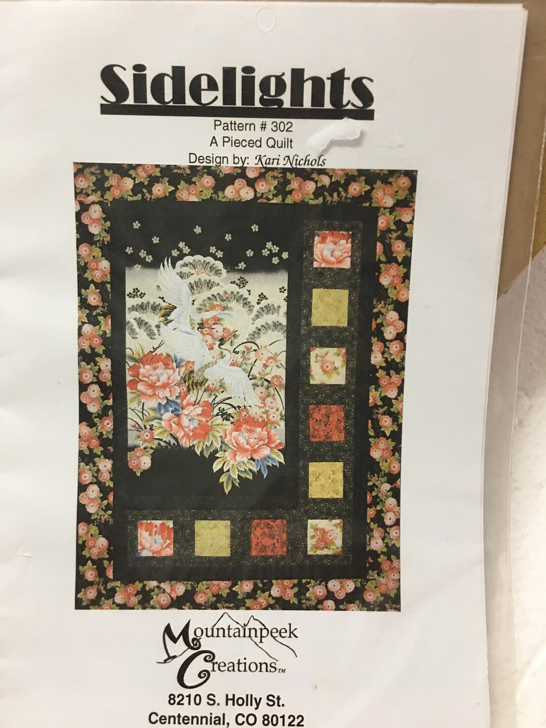 Sidelights Pieced Quilt Pattern 302 UC FF Uncut Quilting 46.5x62.5