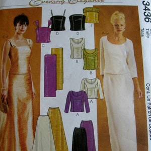 McCalls Evening Elegance Lined Top Skirt and Stole Formal Sewing Pattern 3436 UC FF Uncut Size 6 8 10