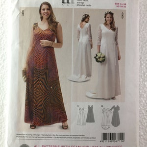 Burda Misses Womens  Dress and Wedding Gown Sewing Pattern 6711 Size 18 20 22 24 26 28 30 32