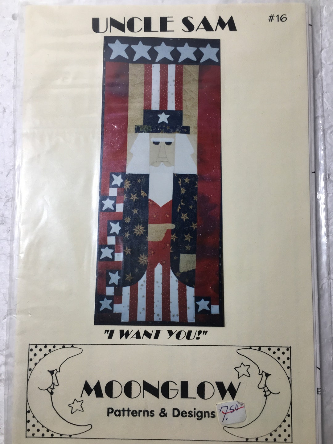 Uncle Sam Quilt Pattern Uncle Sam Patriotic I Want You Wall Mini Quilt Pattern UC FF Uncut ...