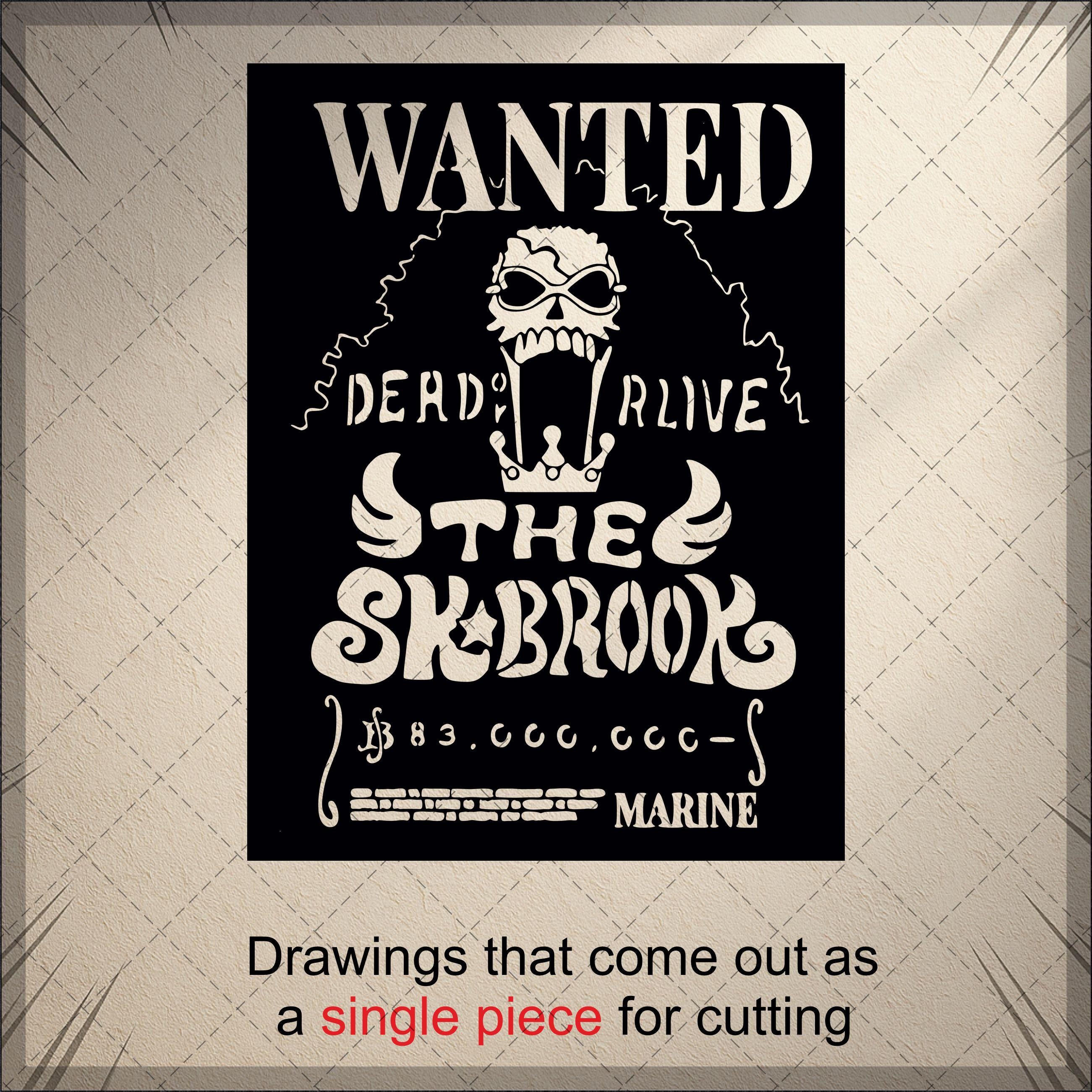 Brook Wanted Poster Svg - One Piece Anime Vector Cut File - Brook ...