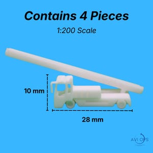 1:200 Flughafen Gurtlader Für Gepäck; 4 Stück für Modellflughäfen