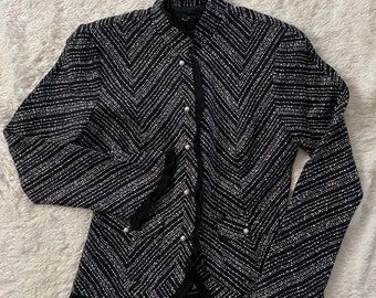 Black and White Victorian Inspired Blazer - ECI New York