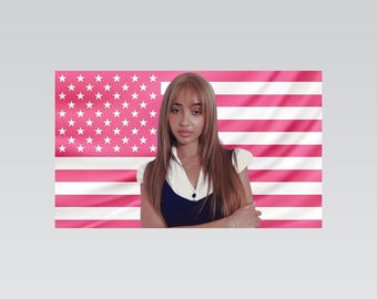 PinkPantheress Pink American Flag Tapestry – Singer Wall Art | Aesthetic Pink Flag | Music Fan Decor | Trendy Room Gift