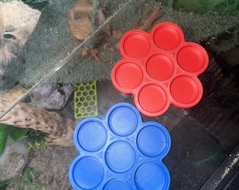 Platos de aceite para cangrejo ermitaño impresos en 3D (rojos o azules)