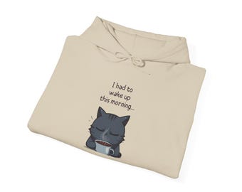 Tired Cat Coffee Shirt, I Had to Wake Up Meme Tee, Grumpy Cat Lover Apparel