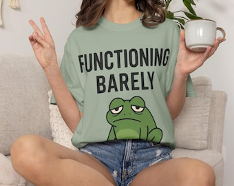 Sarcastic Frog Shirt, Grumpy Animal Introvert Humor Tee, Relatable Meme Top