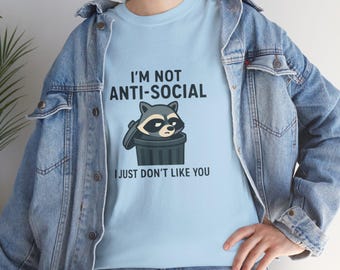 Raccoon Trash Can Shirt, Sarcastic Introvert Humor Tee